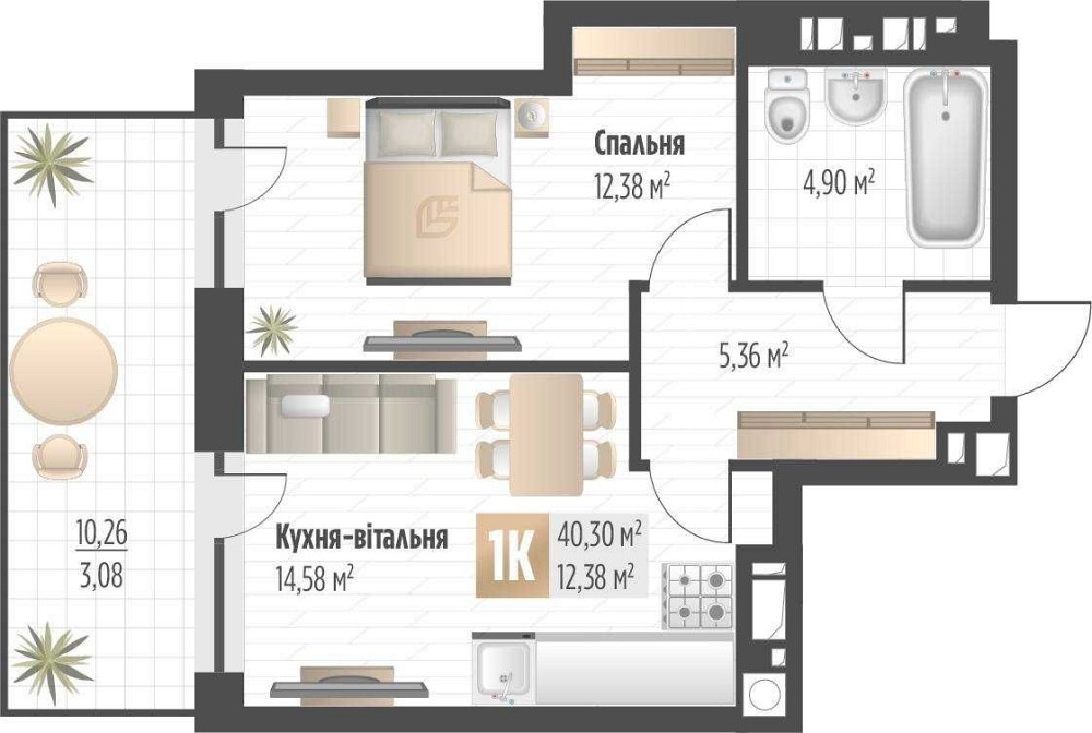 Продаж 1 кім.+кухня-студія квартири вул. Орлика ЖК Soul Park\Соул Парк Львов - изображение 2