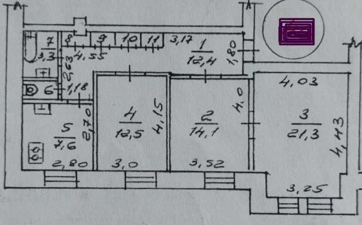 СТАЛИНКА С ЛИФТОМ! Ж/Б! Дом со Шпилем! Площ Конституции 2/2! 3к 76 м2 Харків - зображення 6