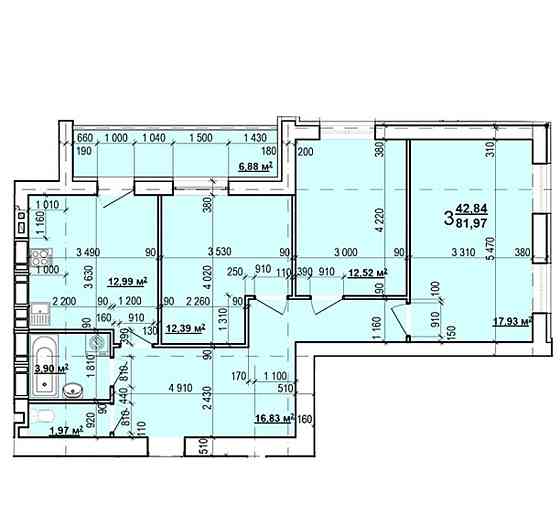 39000 ЖК Мира 3 ДО-ки ПОД ПРОГРАММЫПродам 3 комн квартиру 4 эт,S-82мAS Харків