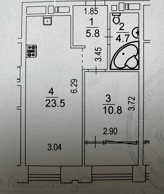 Терміново! Простора 1к  в зданому ЖК Славутич поруч Севен Зарічний Киев - изображение 2