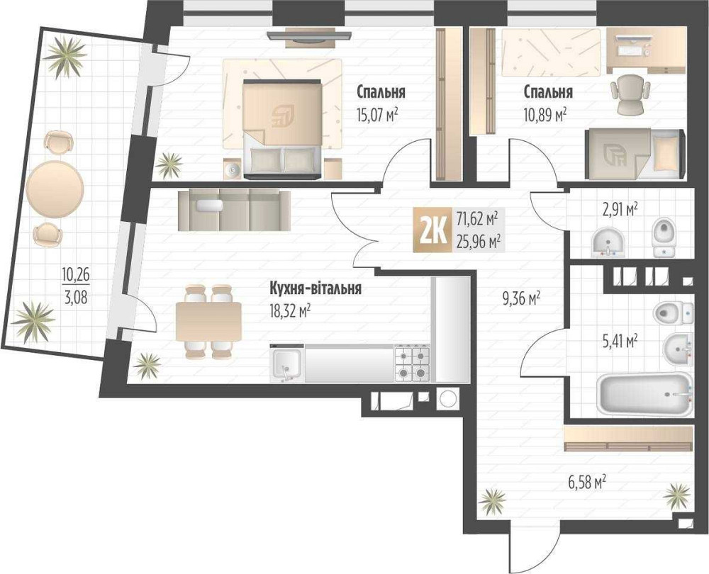 Продаж 2 кім. квартири вул. Орлика ЖК Соул Парк\Soul Park Львов - изображение 4