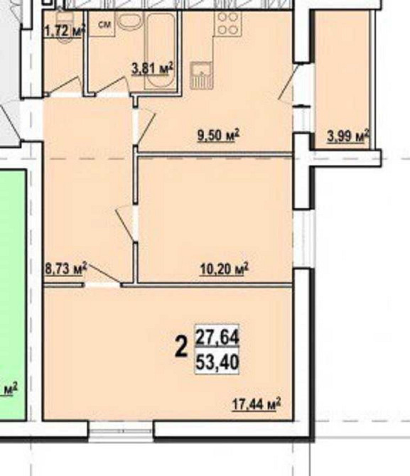 28000 ЖК Мира 3 До-ки  Продам 2 комнатную квартиру S-54м!AS Харків - зображення 2