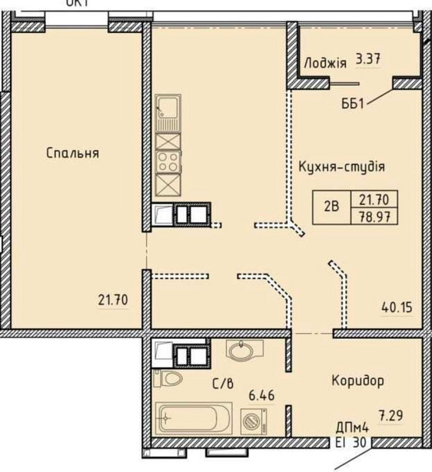 Двухкомнатная квартира 79 м ЖК Олимпийский! Восточная Одеса - зображення 7