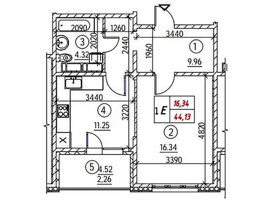 1к квартира квартира ЖК Навігатор - 2,  вул Коноплянська, 22 Будинок-4 Киев