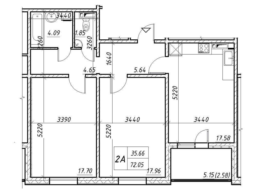2к квартира 72м ЖК Навігатор-2 вул Коноплянска, 22а Киев - изображение 1