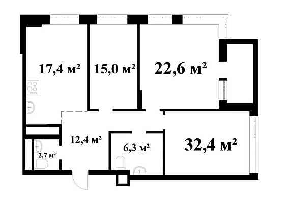 Продаж квартири в ЖК Тетріс Хол, 95 м².  3-кімнатна Киев