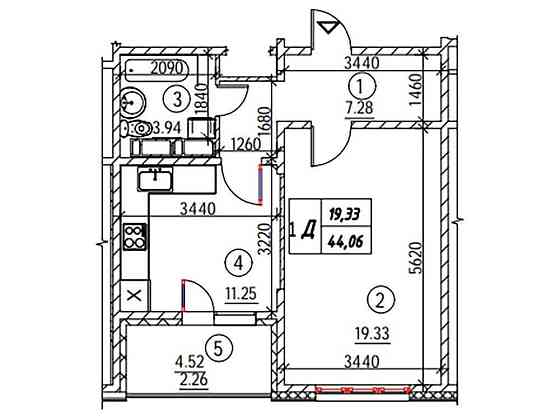 1к квартира ЖК Навігатор - 2, будинок - 4 вул Коноплянська, 22 Київ