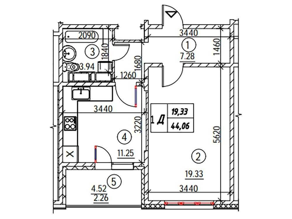 1к квартира ЖК Навігатор - 2, будинок - 4 вул Коноплянська, 22 Київ - зображення 1