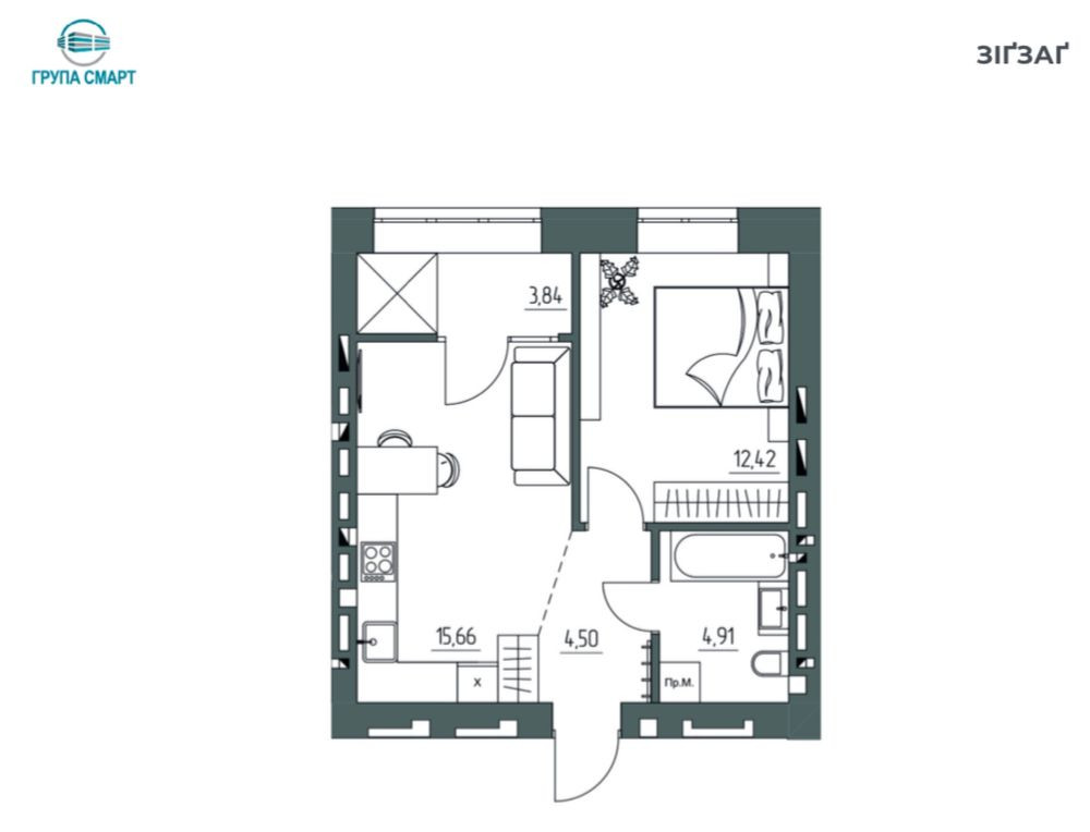 1К квартира від забудовника! Внесок від $9 000, гнучкі умови оплати  - зображення 2