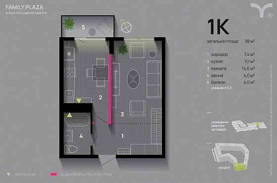 Продам здану 1-кімнатну квартиру в центрі! Ивано-Франковск