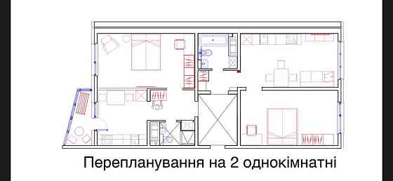 3К Позняки 10хв метро (переплан. на 2 однок-ні) Киев