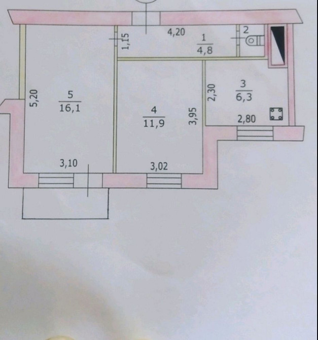 Продам двухкомнатную квартиру , ул. Колеусовская Кам`янське (Запорізька обл.) - зображення 1