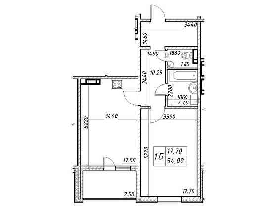 Продаж 1 кім кв. 54,09 ЖК Навігатор 2, будинок зданий, від власника Киев