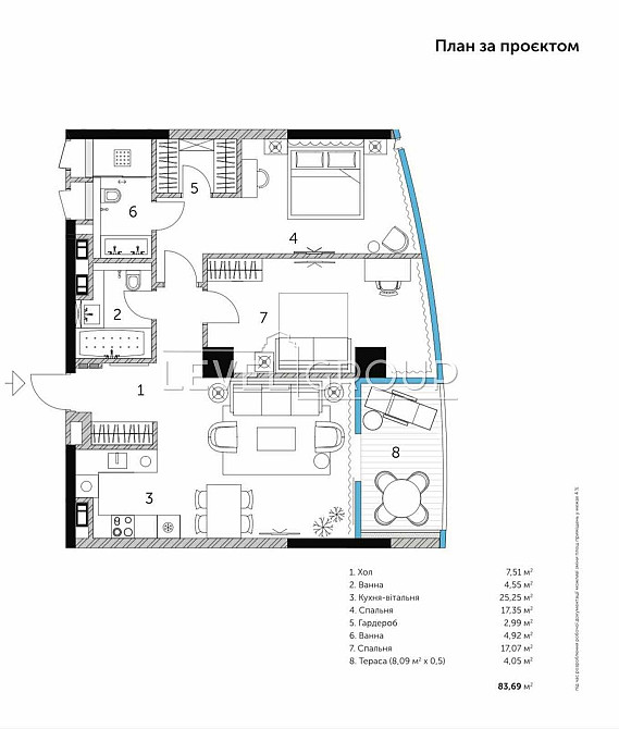 БЕЗ% продаж 2к квартири 84м Taryan Towers Таріян Павла Лумумби Трініті Киев - изображение 2