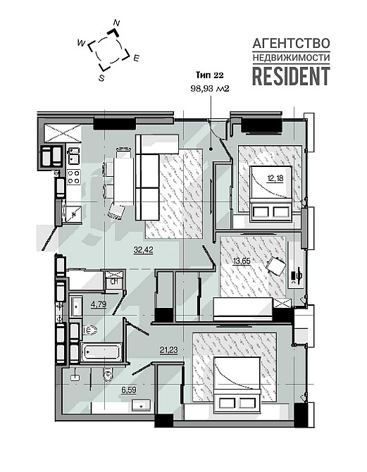 ЖК Маяк 99 м2. Башни Nebo Новодворянский Комфорт Сити Loft White К12 Дніпро - зображення 2