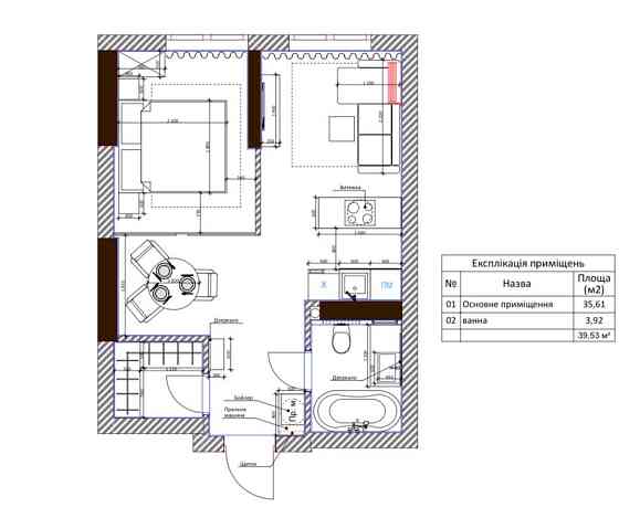 Однокімнатна квартира Киев