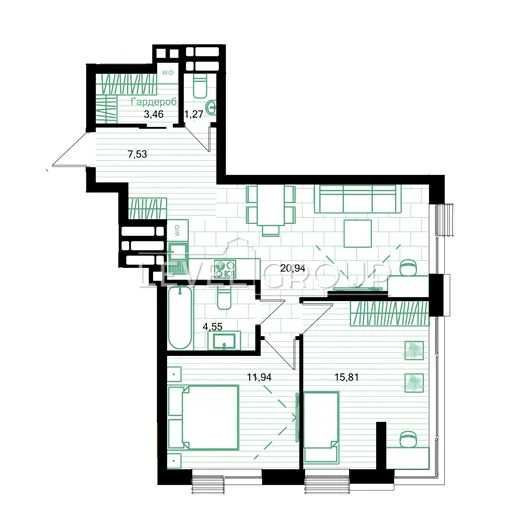 Продаж 2к квартири (65м2) в ЖК Creator city/Unit home/вул.Дегтярівська Киев - изображение 2