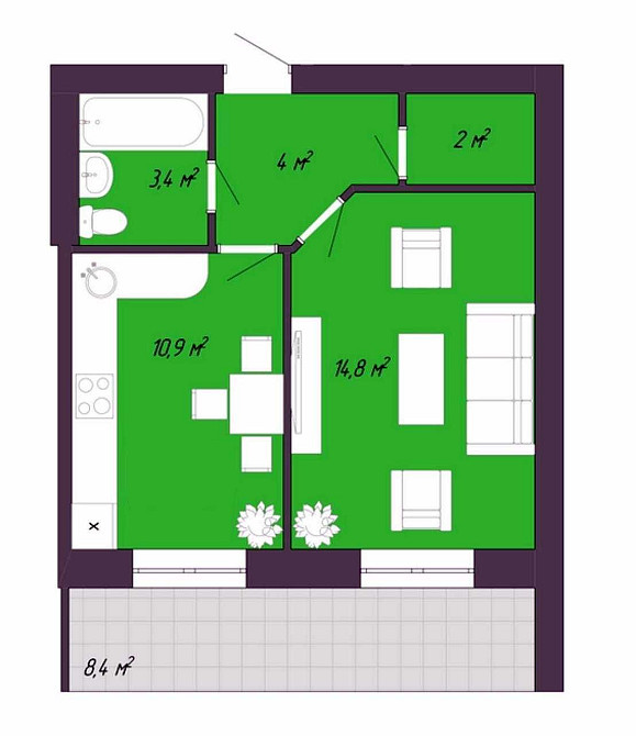 Продам простору однокімнатну квартиру в ЖК Акварель-2 на Таїрова Лиманка - зображення 2