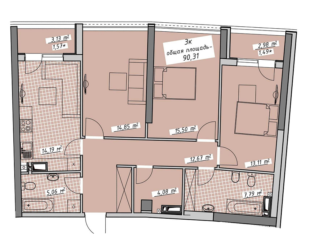 3-к с видом на море в Аркадии. ЖК Атмосфера. Odesa - photo 2