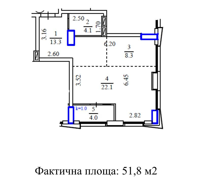 2-к квартира на 4 окна в ЖК Маршал / Marshall Дніпро - зображення 2