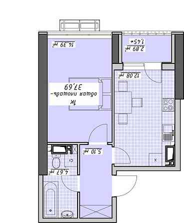 1ком 37.70м.кв Отличной планировки в сданной секции Атмосфера Одесса