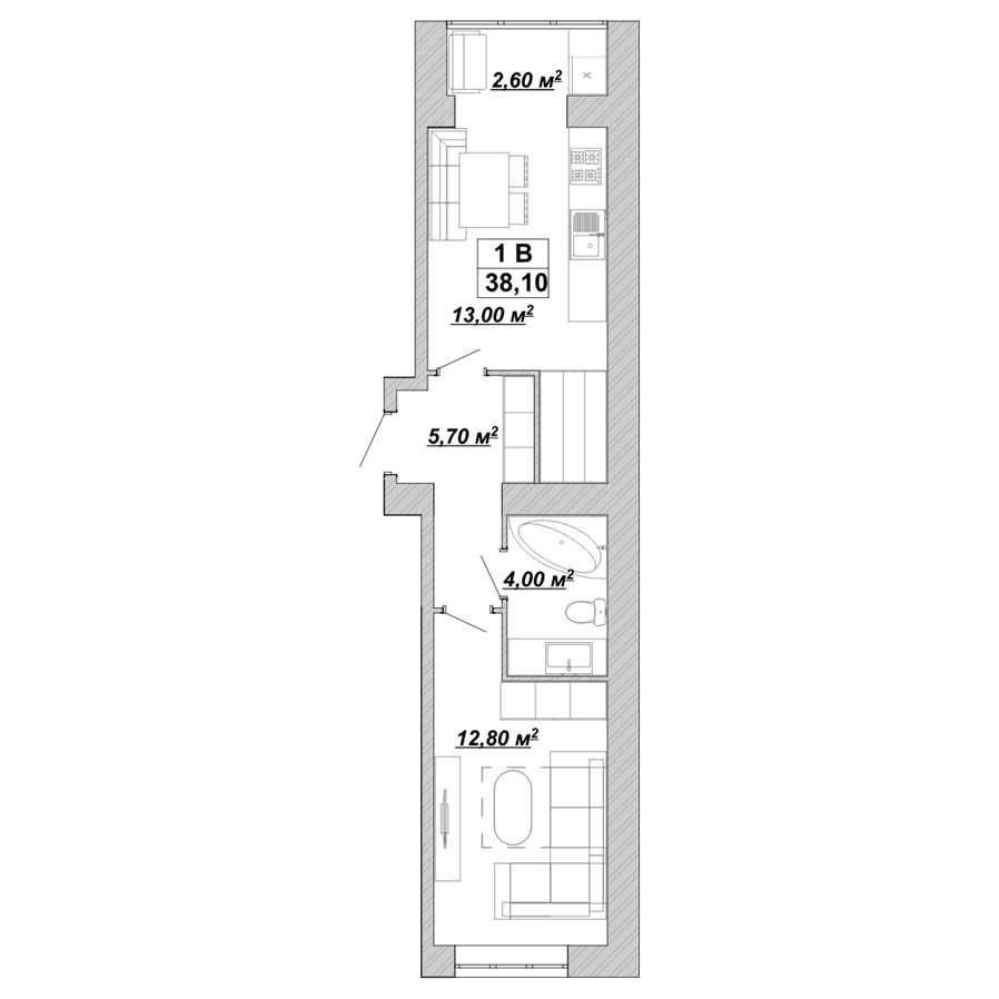 Простора двостороння 1к квартира в Центрі міста, КНЯГИНЕН! Ивано-Франковск - изображение 2