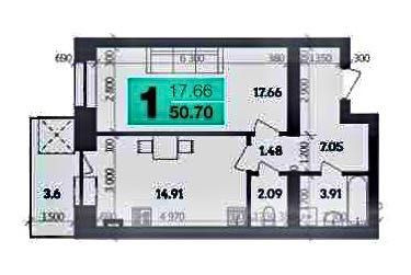 ЖК Стандарт, 2 секція, 51 м2 Полтава - изображение 2