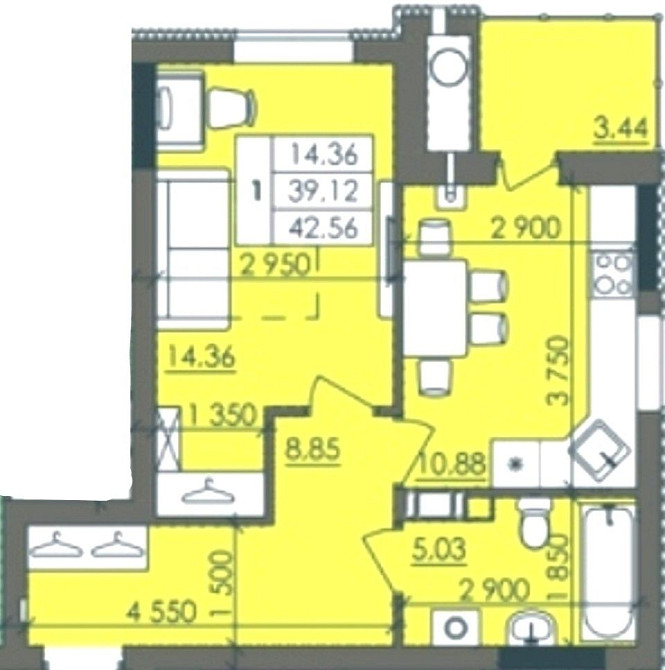 1-кімнатна квартира з ІНДИВІДУАЛЬНИМ ОПАЛЕННЯМ в 5 хвилинах від центру Кременчуг - изображение 3