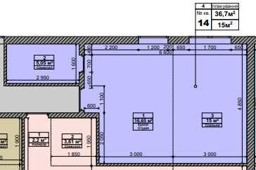 1 кімнатна квартира 36,7 м2 від офіційного забудовника Святопетрівське (Києво-Свят.р-н) - зображення 2