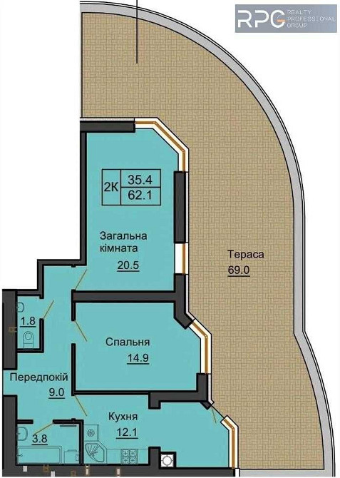 БЕЗ% Продається 2-х квартира з терасою 70м2 в ЖК Sofia Residence ха Софиевская Борщаговка - изображение 2