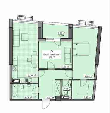 2х ком 81 м2 ЖК Атмосфера/Генуэзская/Аркадия/Курортный переулок Одесса