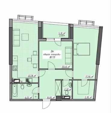 2х ком 81 м2 ЖК Атмосфера/Генуэзская/Аркадия/Курортный переулок Одесса - изображение 6