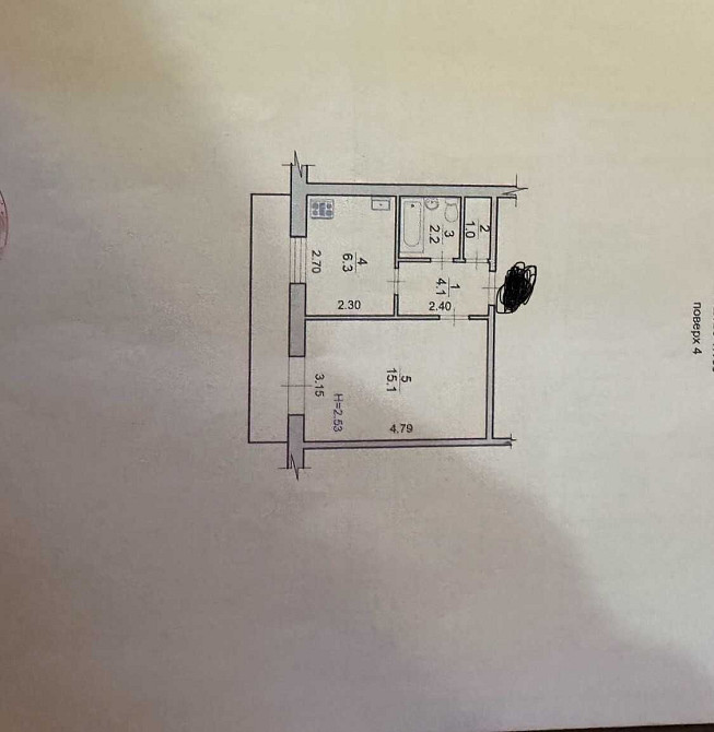 Продам 1 кім, Київ-800метрів,м. Чернігівська вул Малишка 27 -34 000у.е Киев - изображение 3
