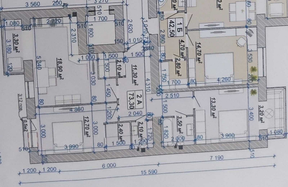 Дешево, 73,3м., 2к., квартира, кухня-студія, та дві кімнати, Княгинен Ивано-Франковск - изображение 3