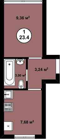 ‼️Продам 1к. квартиру, 23,4 м2, газ котел, два панорамних вікна, без % Софиевская Борщаговка