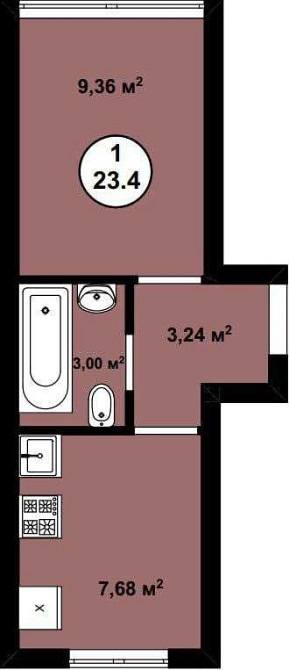 ‼️Продам 1к. квартиру, 23,4 м2, газ котел, два панорамних вікна, без % Софиевская Борщаговка - изображение 2