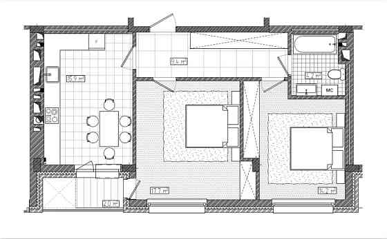 2-к 62,4м2 з ремонтом, елітний ЖК навпроти Центрального парку, Ірпінь Ірпінь
