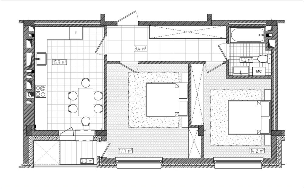 2-к 62,4м2 з ремонтом, елітний ЖК навпроти Центрального парку, Ірпінь Ірпінь - зображення 2