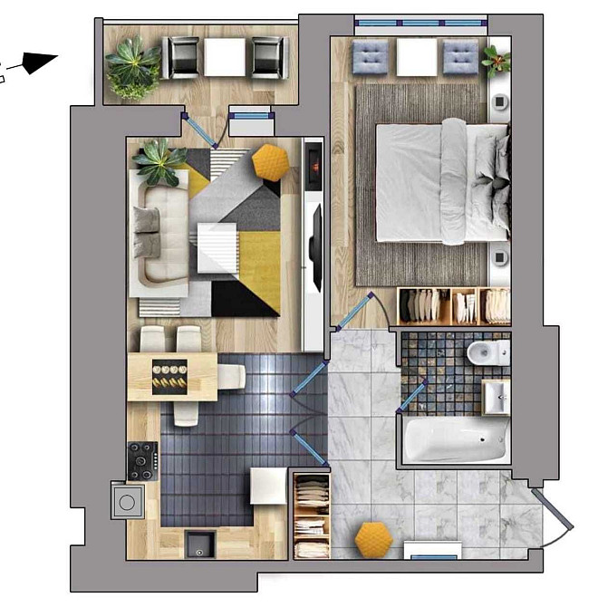 Масани 1-но кімнатна квартира новобудова Незалежності секція 10/7 Чернігів - зображення 1