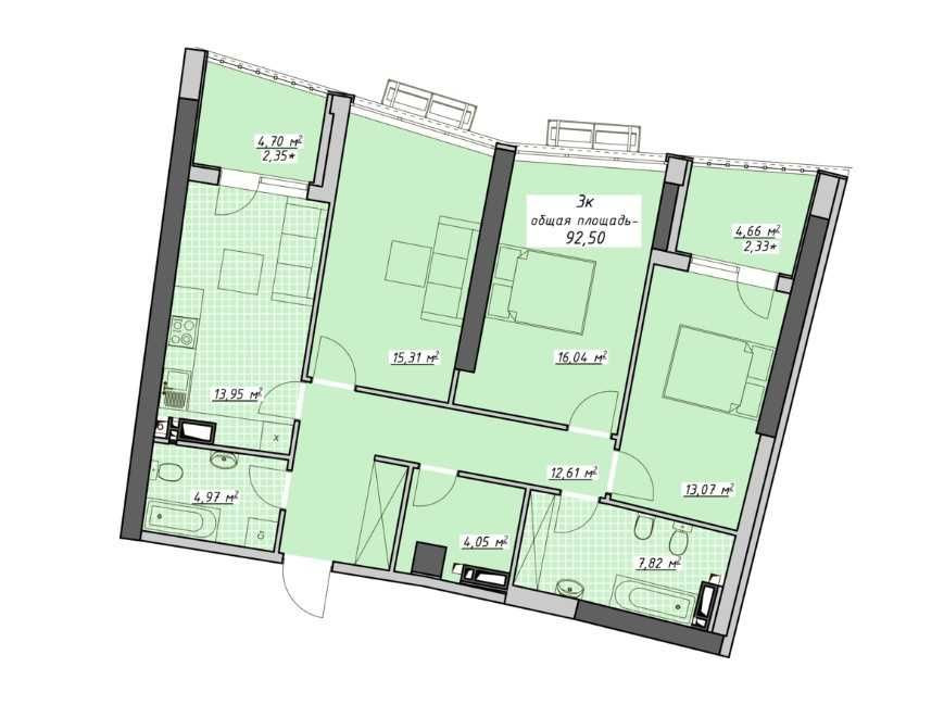 ЖК Атмосфера, Аркадия, 3-я квартира вид на море, секция сдана! Одесса - изображение 8