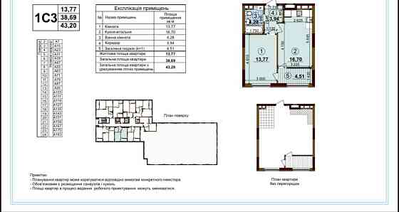 Класна пропозиція! 1-к квартира 43м2 ЖК Варшавський Плюс Виноград Киев