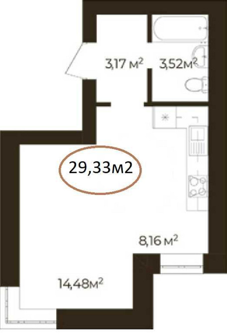 Студія 30м2 Планування топ Ірпінь Вигідна ціна +розтермінування без% Ірпінь - зображення 5