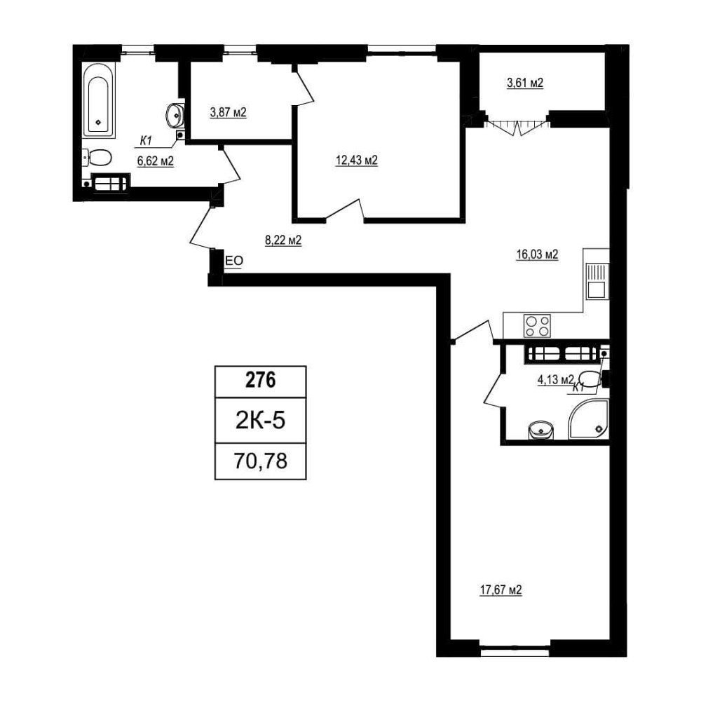 Велика двокімнатна квартира з гардеробною. ЖК "Щасливий Grand" Софиевская Борщаговка - изображение 1
