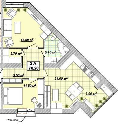 ЗДАНА, Центр,кухня-студія,2-к.,72м.кв.,Княгинен-Галицька Ивано-Франковск - изображение 3