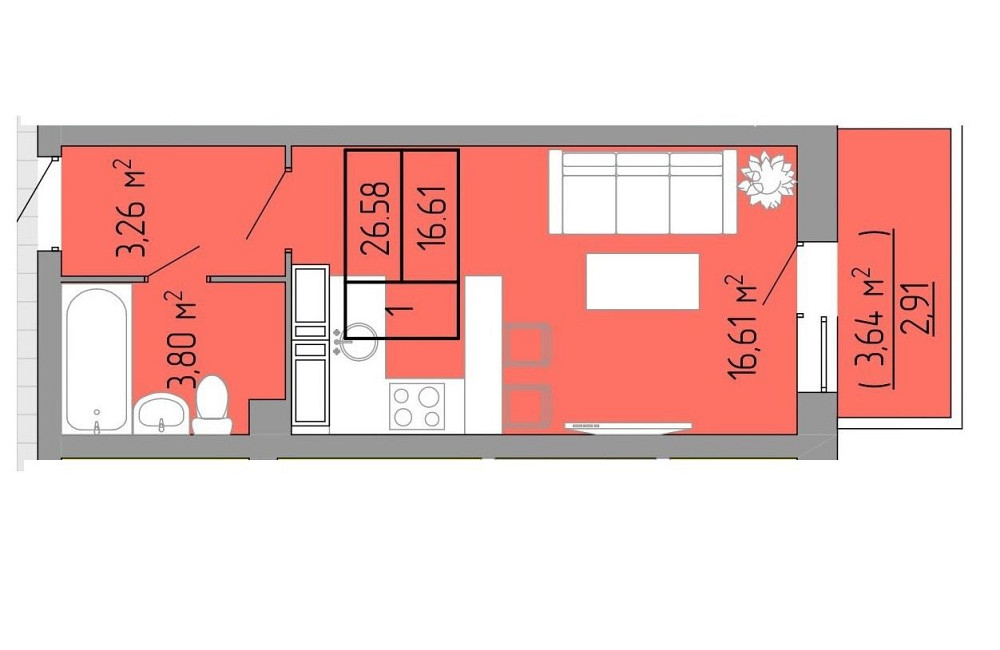 Продам студию, ЖК Акварель-3, центр города, лучшая цена! Дом сдан. Одесса - изображение 2