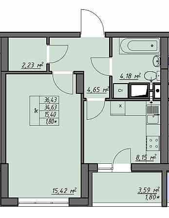 1к в ЖК Одесские Традици, с балконом и гардеробной. Ремонт. Новая Одесса