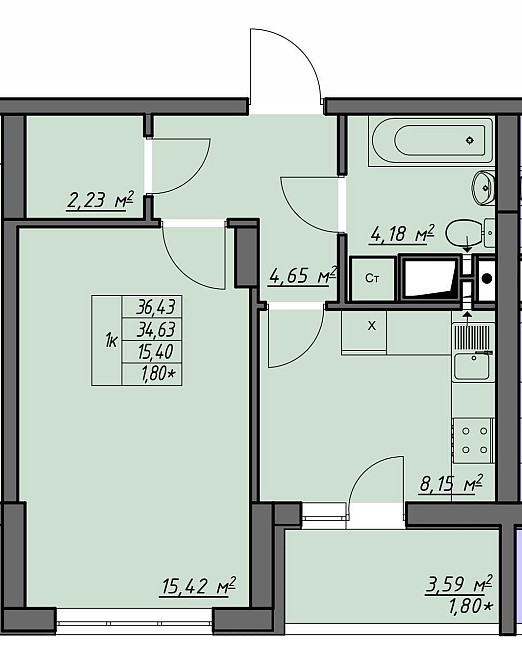 1к в ЖК Одесские Традици, с балконом и гардеробной. Ремонт. Новая Одесса - изображение 6