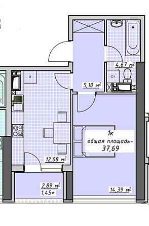 Продам 1-комнатную 37,6 кв.м, Атмосфера, сданная секция Одесса