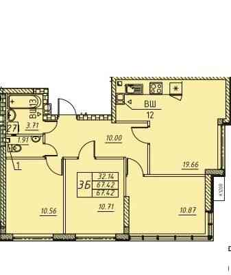 855$ Продам 3-комнатную квартиру на Филатова, состояние от строителей Одесса