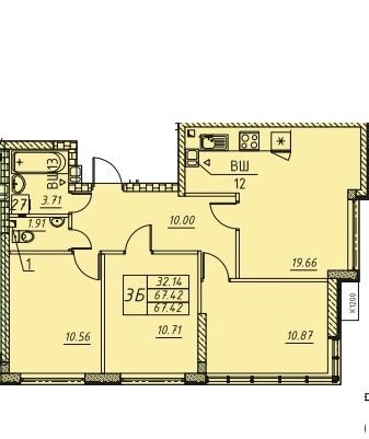 855$ Продам 3-комнатную квартиру на Филатова, состояние от строителей Одеса - зображення 2